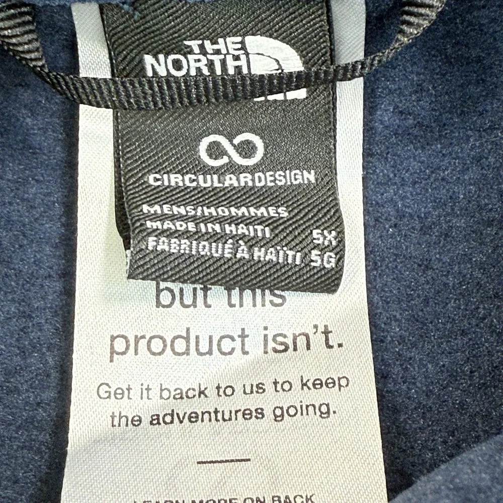 North Face Mens Front Range‎ Full Zip Fleece Jacket Navy Heather Size 5XL NEW
